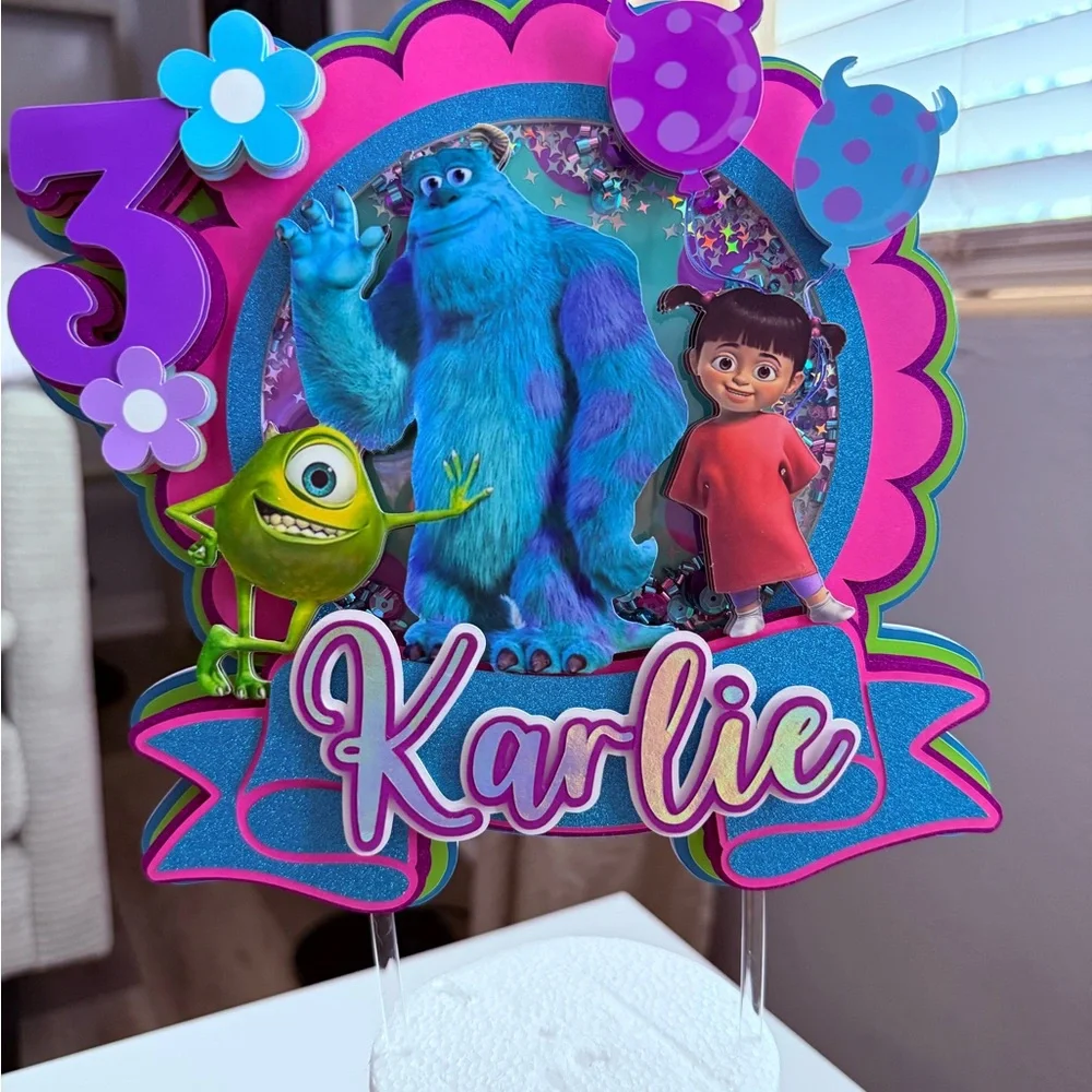 Personalized Monsters Inc. Birthday Cake Topper - MADE TO ORDER
